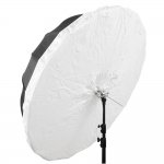 GlareOne Parasolka ORB srebrna 135 - głęboki parasol z dyfuzorem